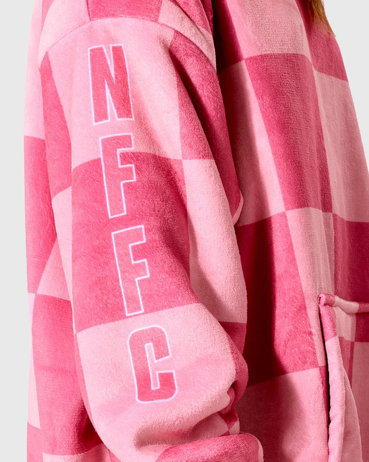 NFFC Junior Pink Checkerboard Sherpa Hoodie - Nottingham Forest FC
