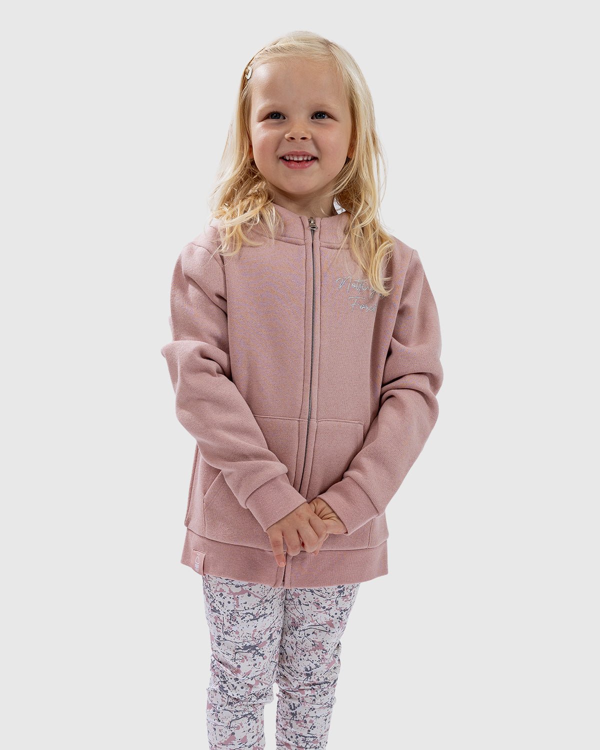 NFFC Junior Pink Lurex Full Zip Hoodie - Nottingham Forest FC