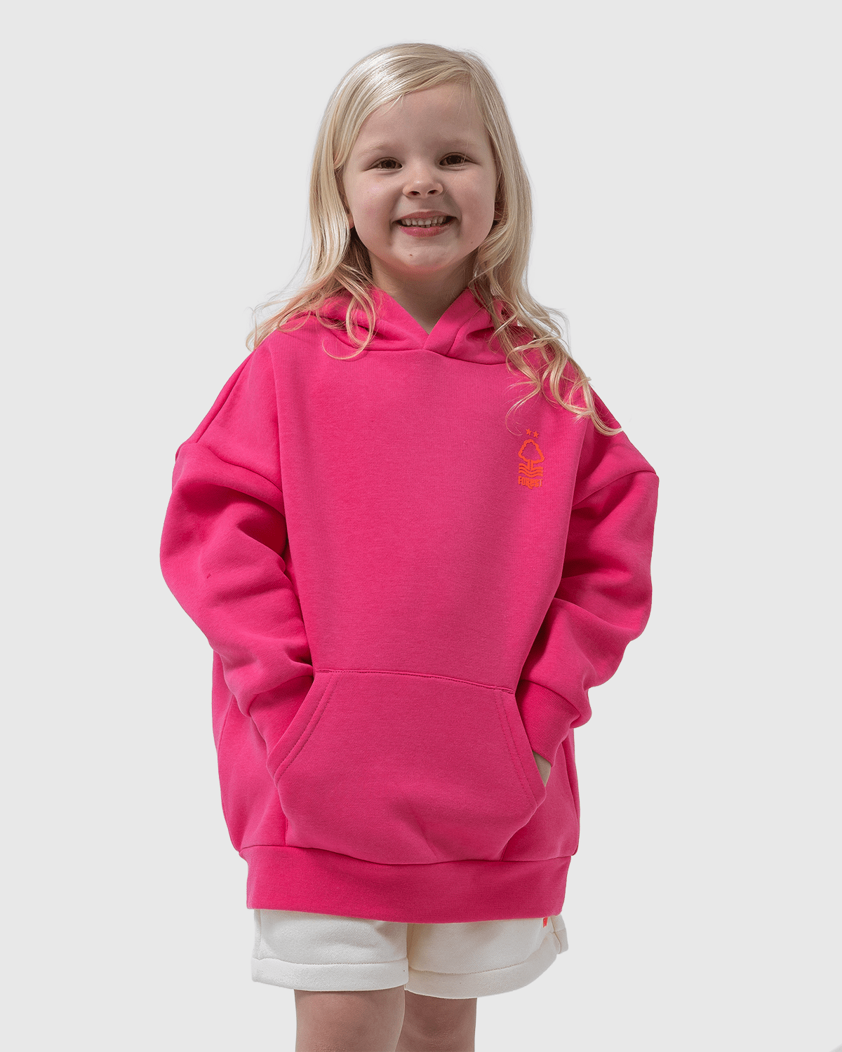 NFFC Junior Pink Star Print Hoodie - Nottingham Forest FC