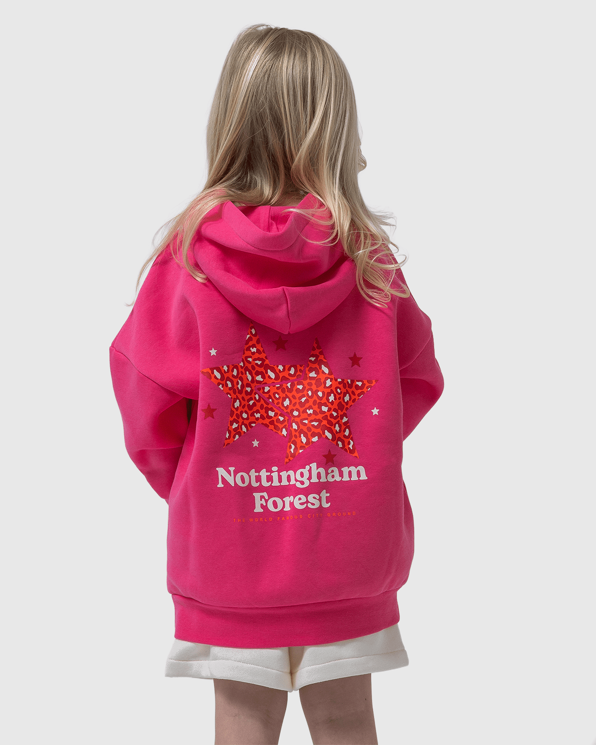NFFC Junior Pink Star Print Hoodie - Nottingham Forest FC