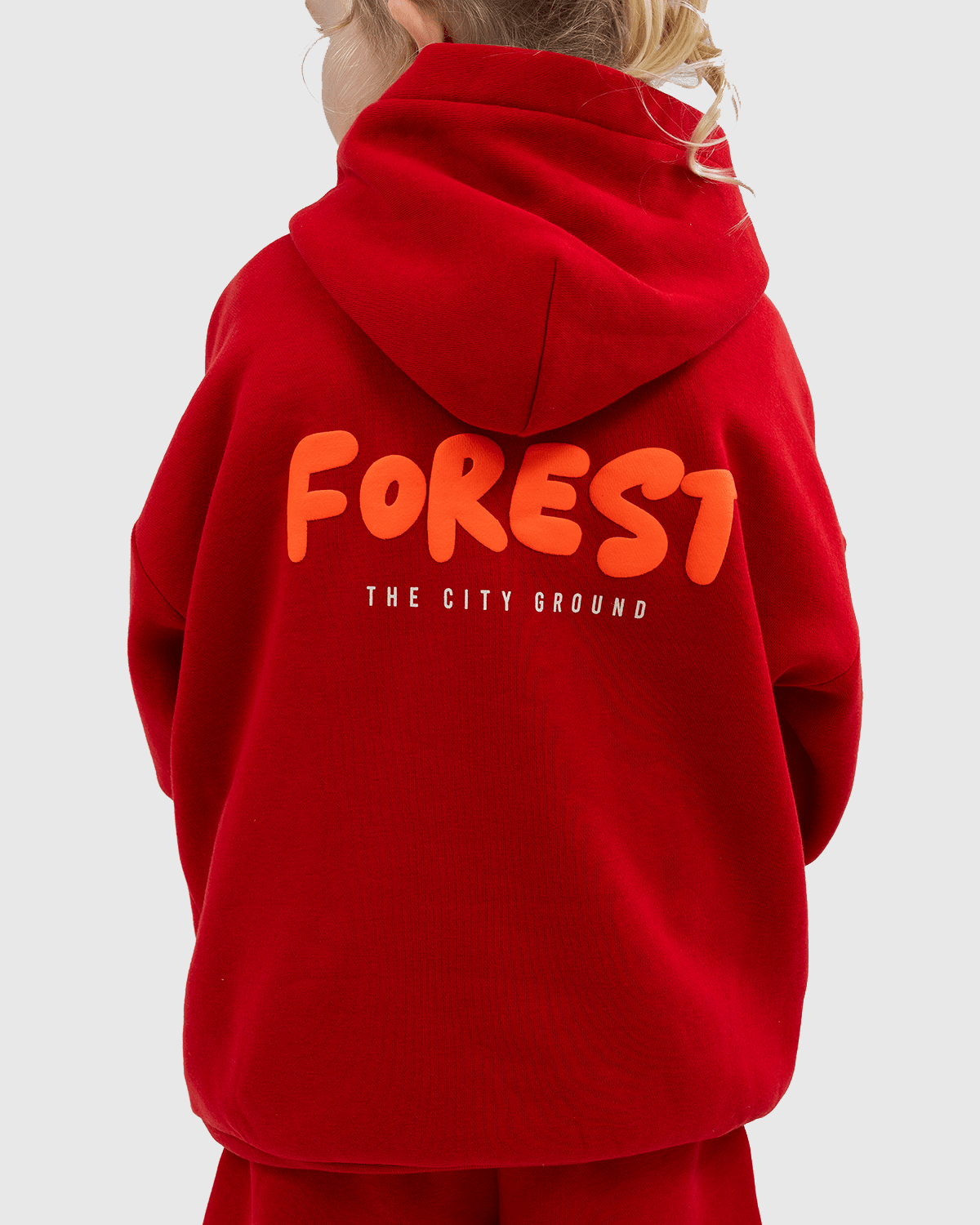 NFFC Junior Red Back Puff Print Hoodie - Nottingham Forest FC
