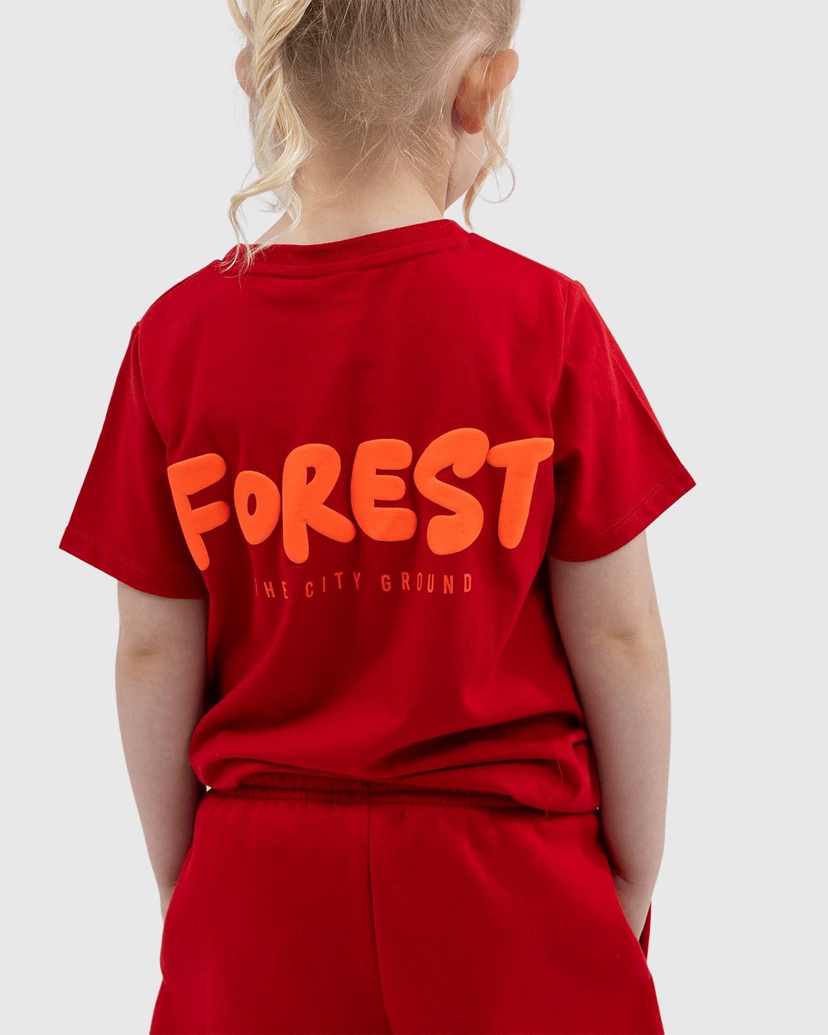 NFFC Junior Red Back Puff Print T-Shirt - Nottingham Forest FC