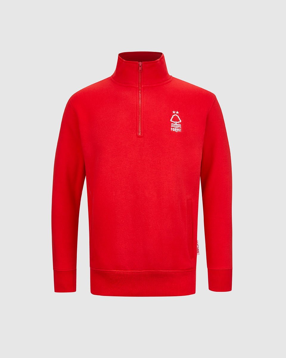 NFFC Junior Red Essential Crest 1/4 Zip Top - Nottingham Forest FC