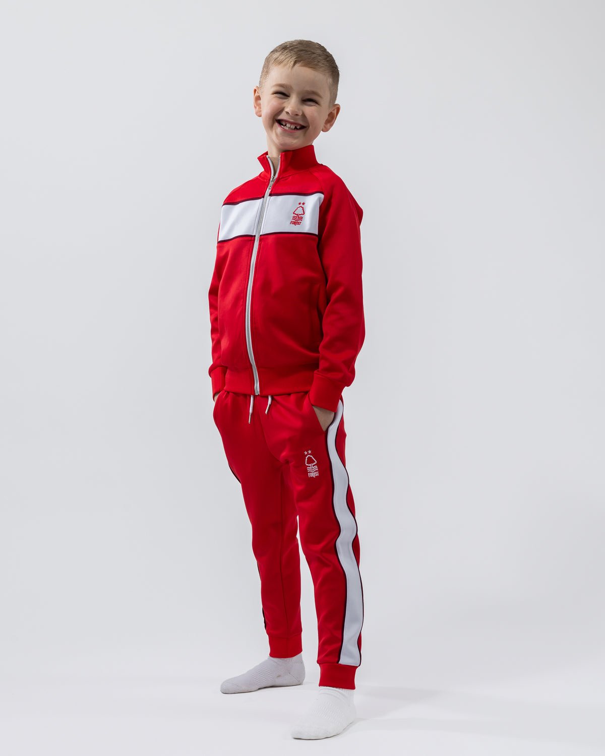 NFFC Junior Red Essential Crest Tracksuit - Nottingham Forest FC