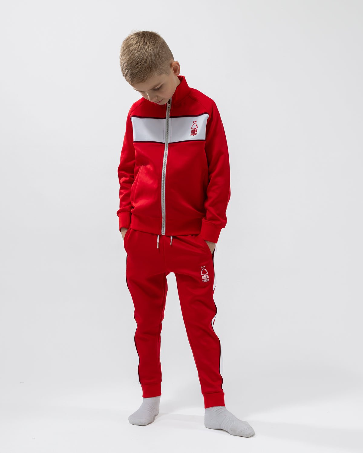 NFFC Junior Red Essential Crest Tracksuit - Nottingham Forest FC