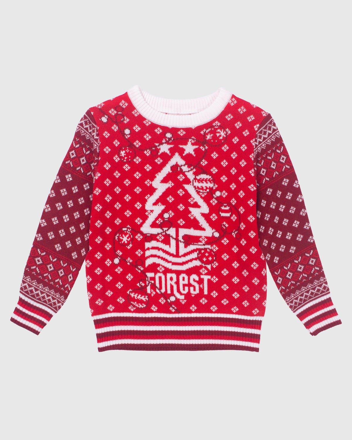 NFFC Junior Red Festive Crest Christmas Jumper - Nottingham Forest FC