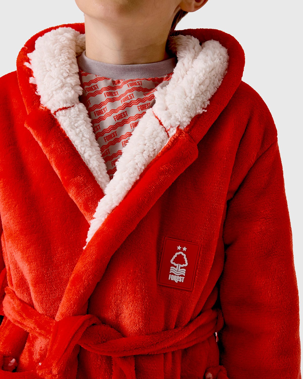 NFFC Junior Sherpa Lined Dressing Gown - Nottingham Forest FC