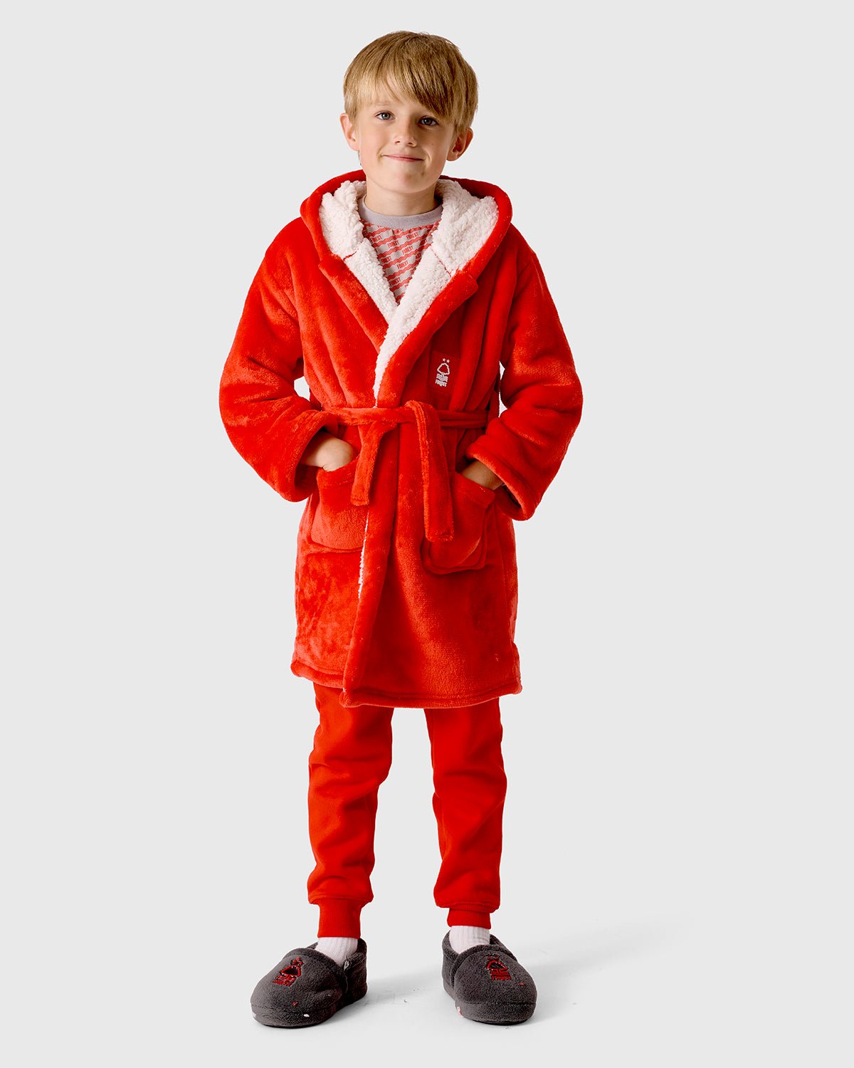 NFFC Junior Sherpa Lined Dressing Gown - Nottingham Forest FC