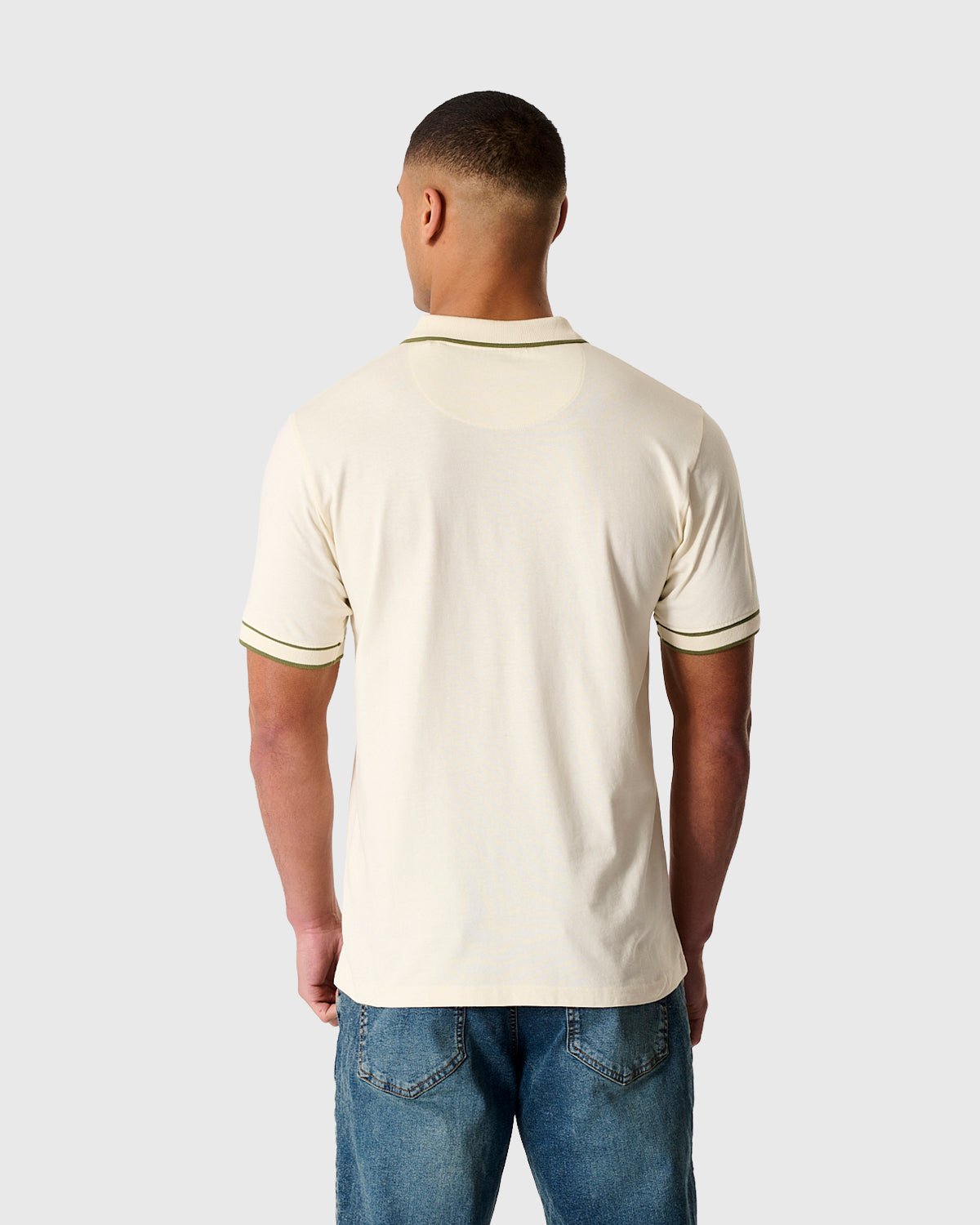NFFC Khaki Classic Ecru Tipped Polo - Nottingham Forest FC