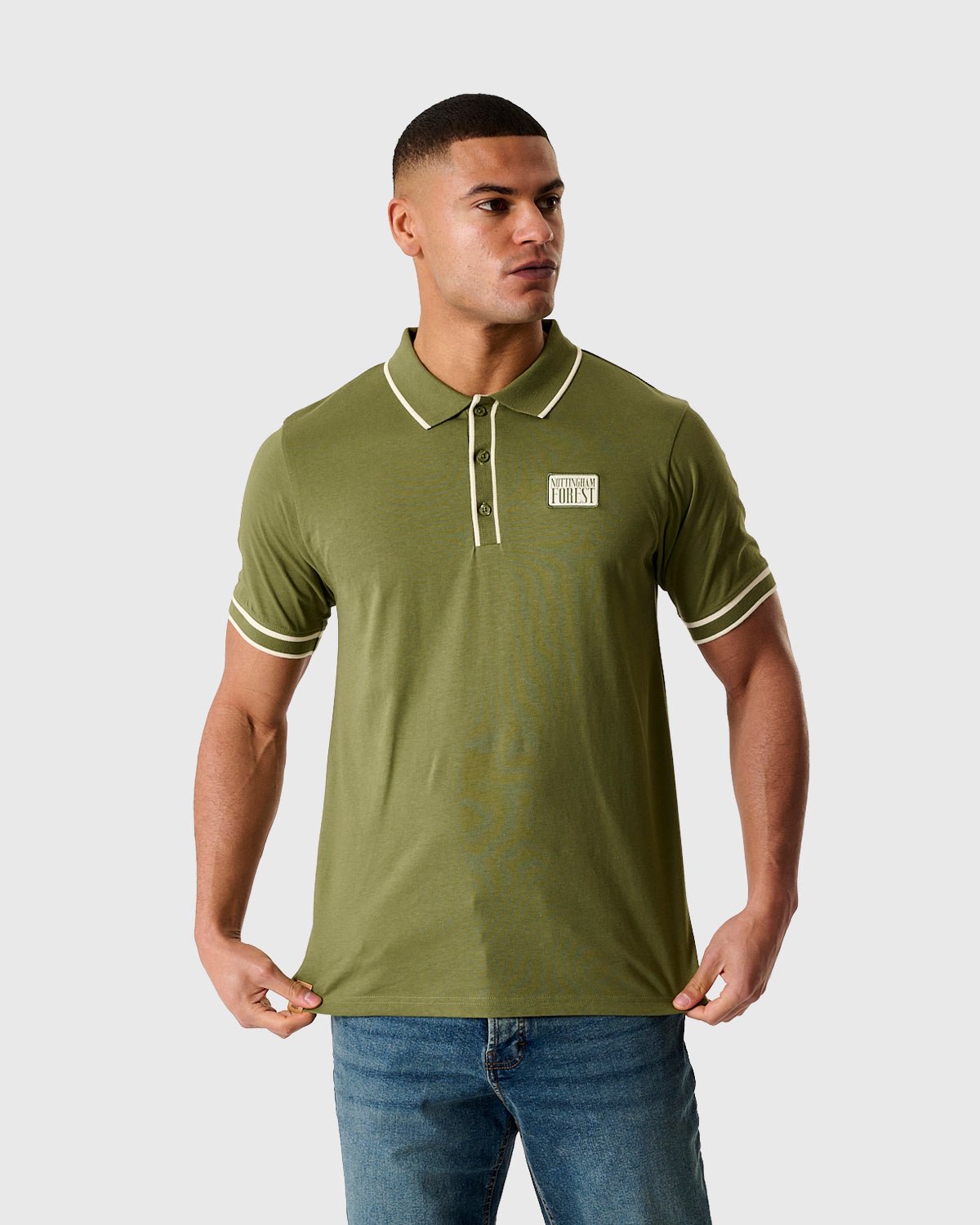 NFFC Khaki Classic Tipped Polo - Nottingham Forest FC