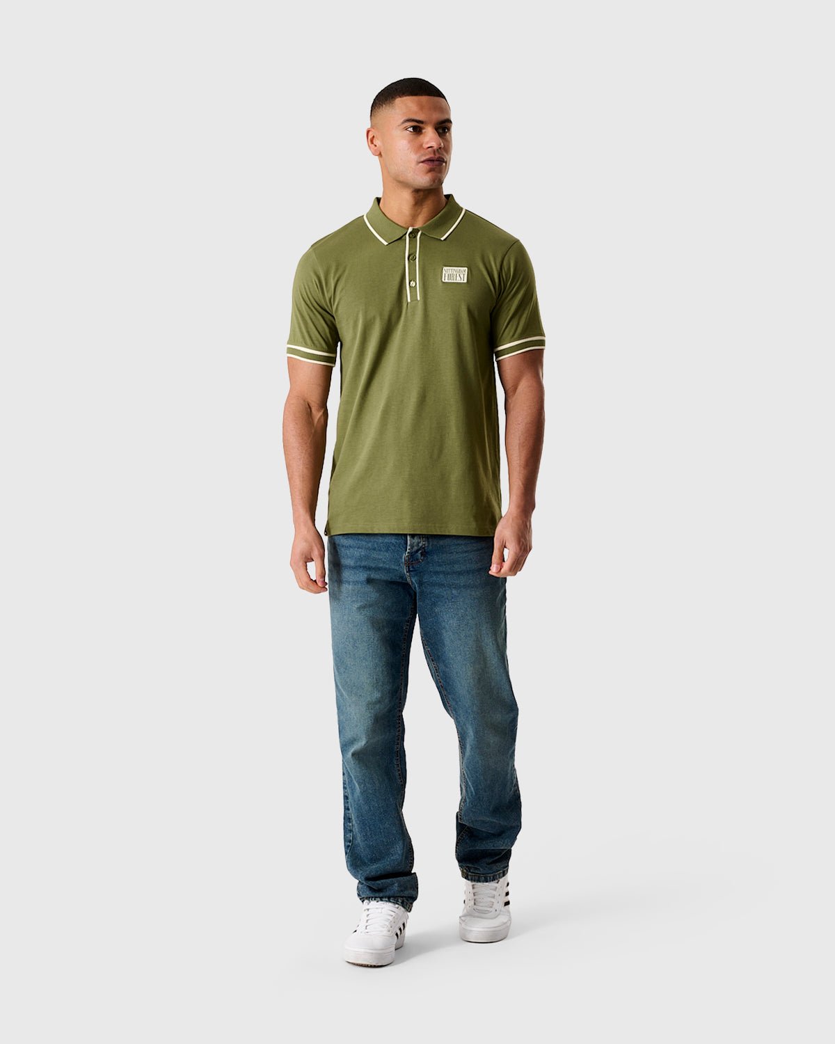 NFFC Khaki Classic Tipped Polo - Nottingham Forest FC