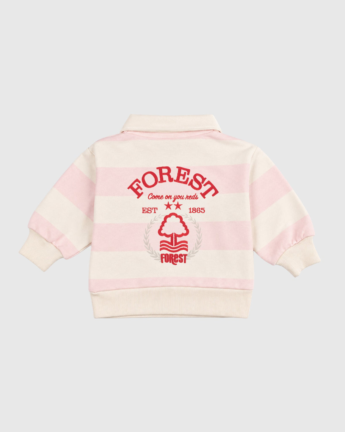 NFFC Kids Pink Striped Rugby Top - Nottingham Forest FC