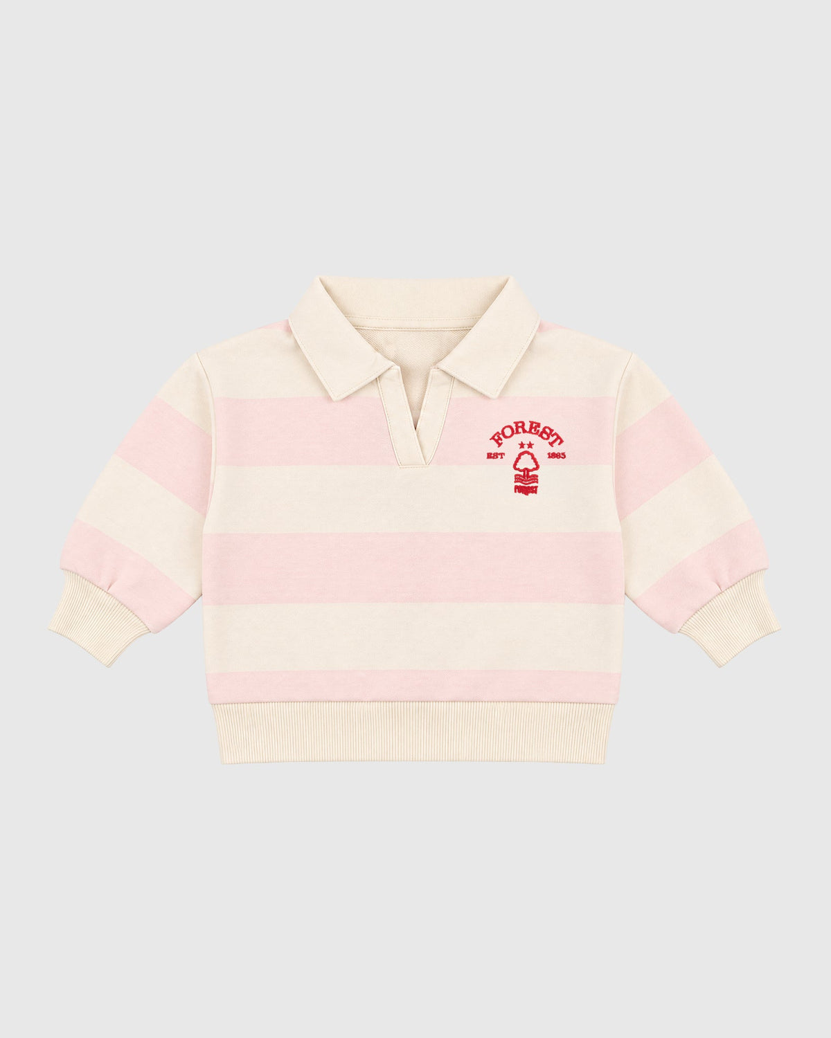 NFFC Kids Pink Striped Rugby Top - Nottingham Forest FC