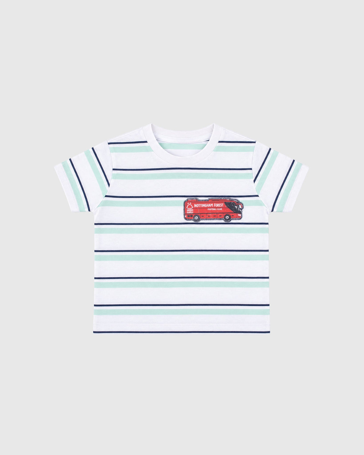 NFFC Kids White Coach Striped T-Shirt - Nottingham Forest FC
