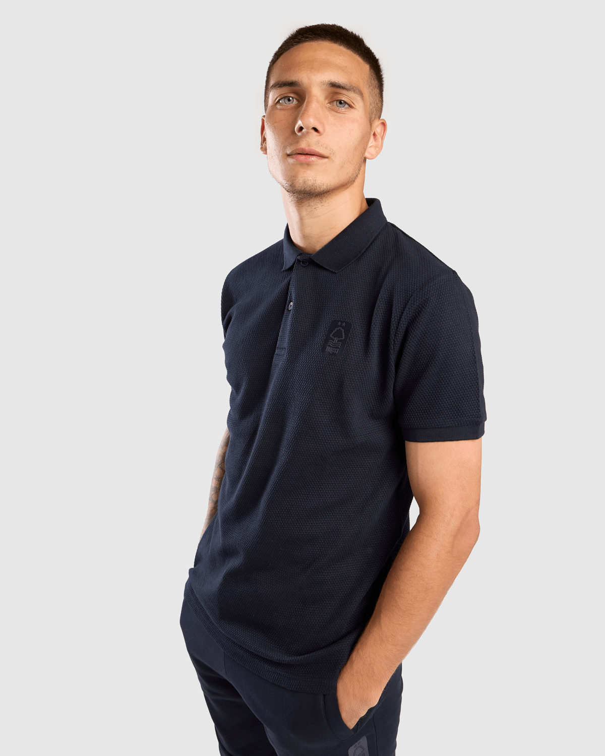 NFFC Midnight Navy Waffle Polo - Nottingham Forest FC