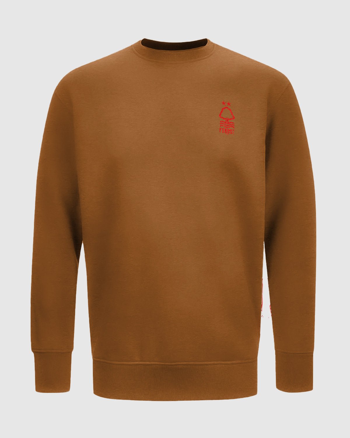 NFFC Mocha Essential Crest Crew Neck Sweatshirt - Nottingham Forest FC