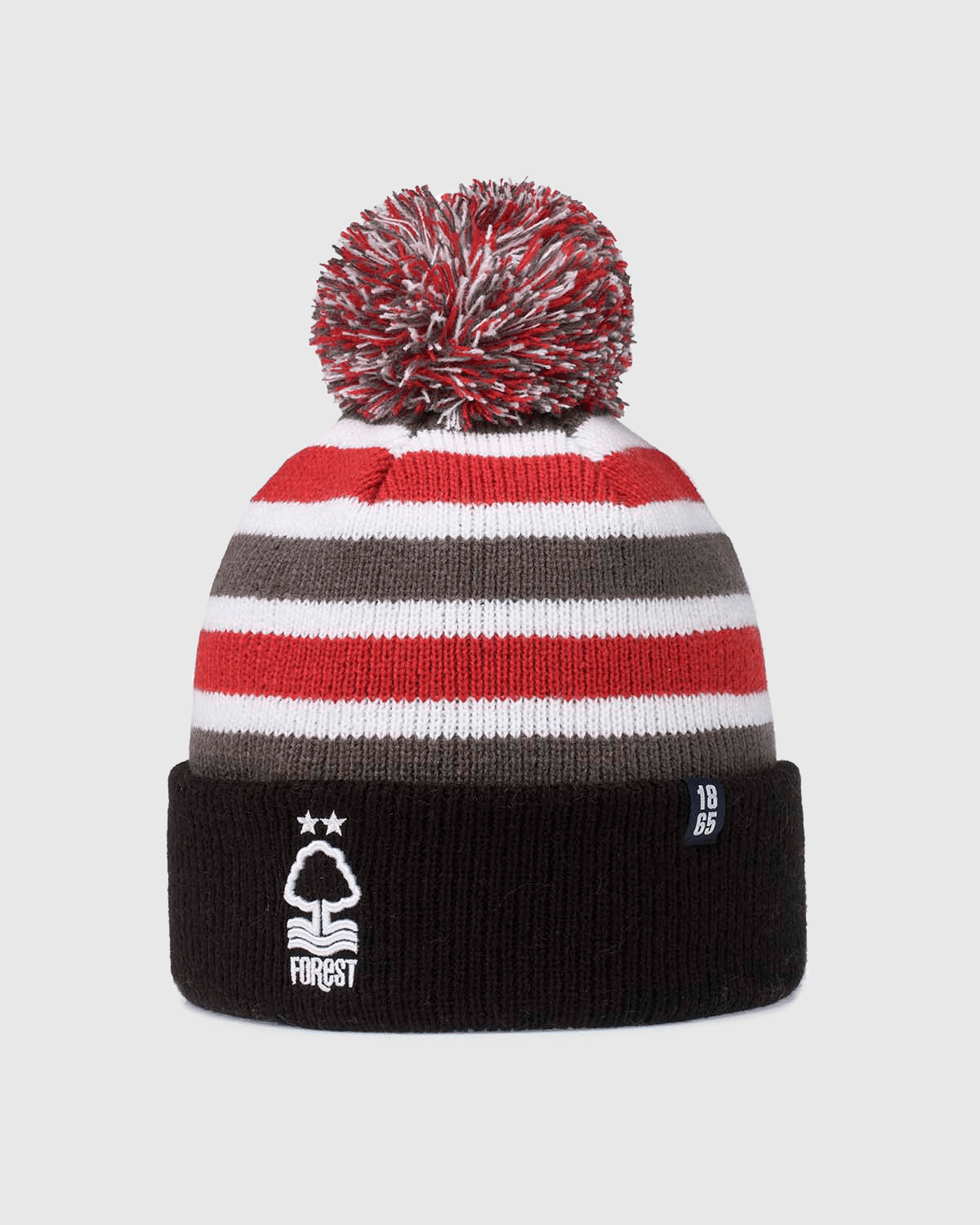 NFFC Multistripe 1865 Cuff Knit Bobble Hat - Nottingham Forest FC