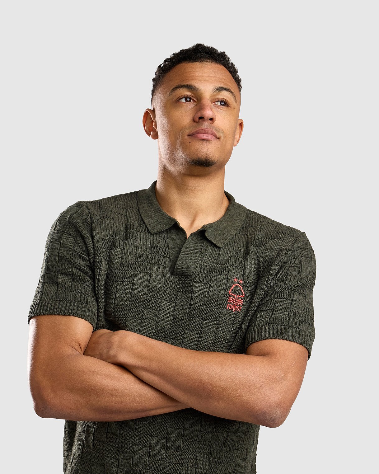 NFFC Musk Herringbone Open Collar Polo - Nottingham Forest FC