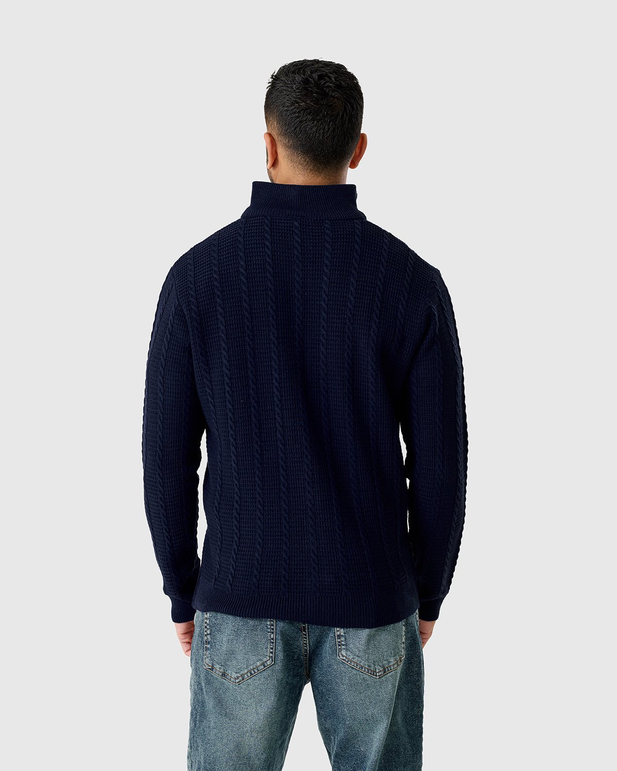 NFFC Navy Cable Knit Full Zip Top - Nottingham Forest FC