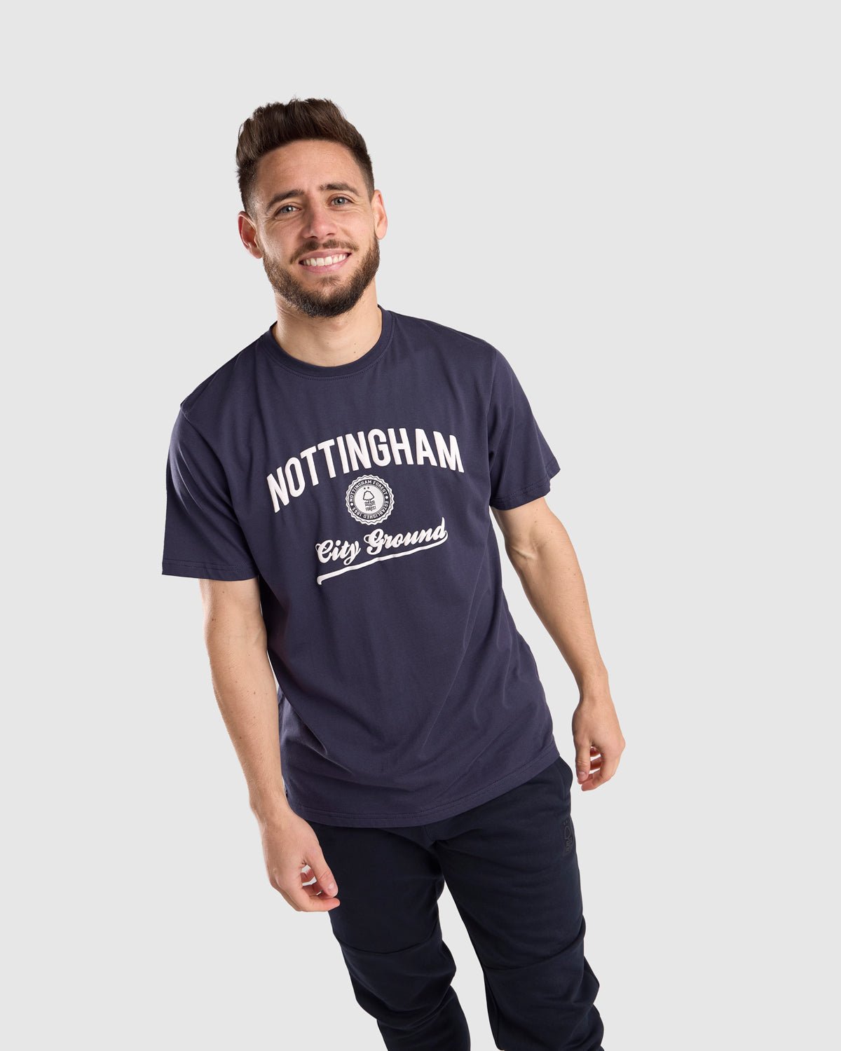 NFFC Navy Collegiate Print T-Shirt - Nottingham Forest FC