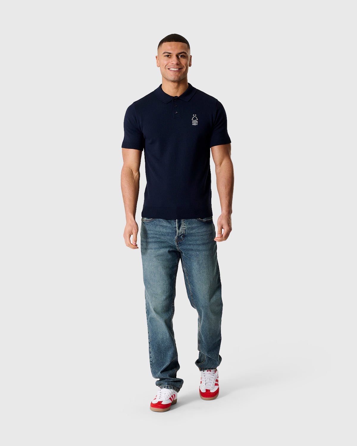 NFFC Navy Essential Knit Short Sleeve Polo - Nottingham Forest FC