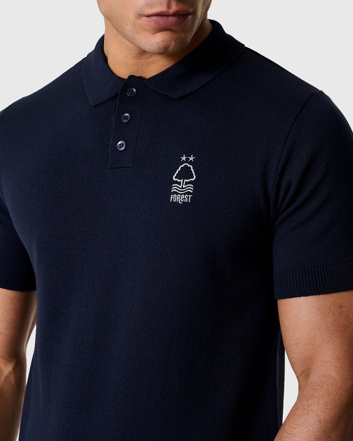 NFFC Navy Essential Knit Short Sleeve Polo - Nottingham Forest FC