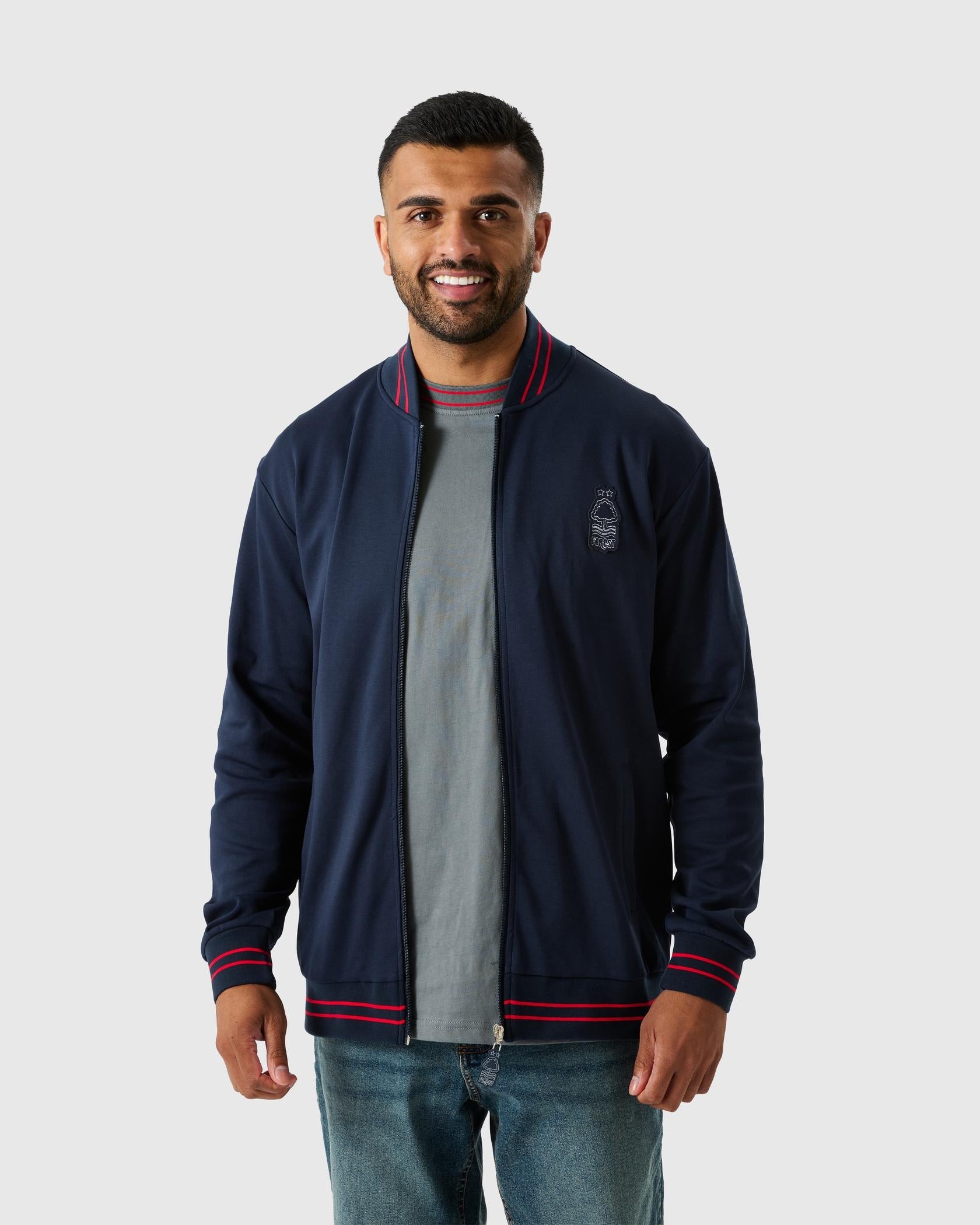 NFFC Navy Outline Full Zip Jacket - Nottingham Forest FC
