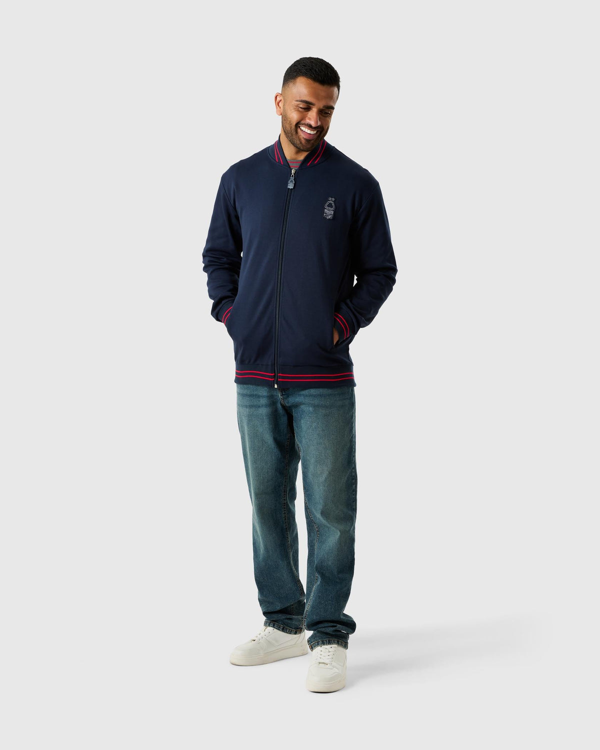 NFFC Navy Outline Full Zip Jacket - Nottingham Forest FC
