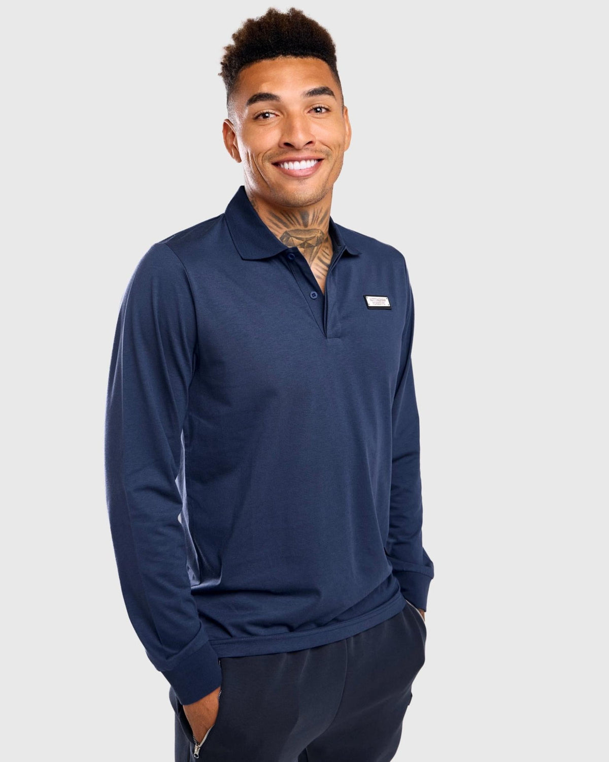NFFC Navy Pinnacle Long Sleeve Polo - Nottingham Forest FC