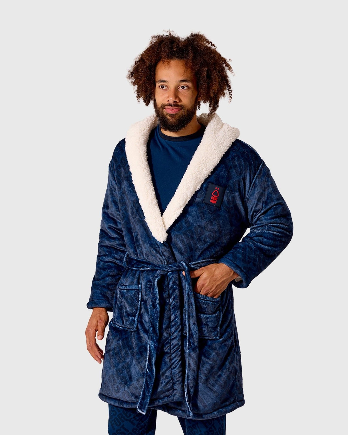 NFFC Navy Repeat Print Dressing Gown - Nottingham Forest FC