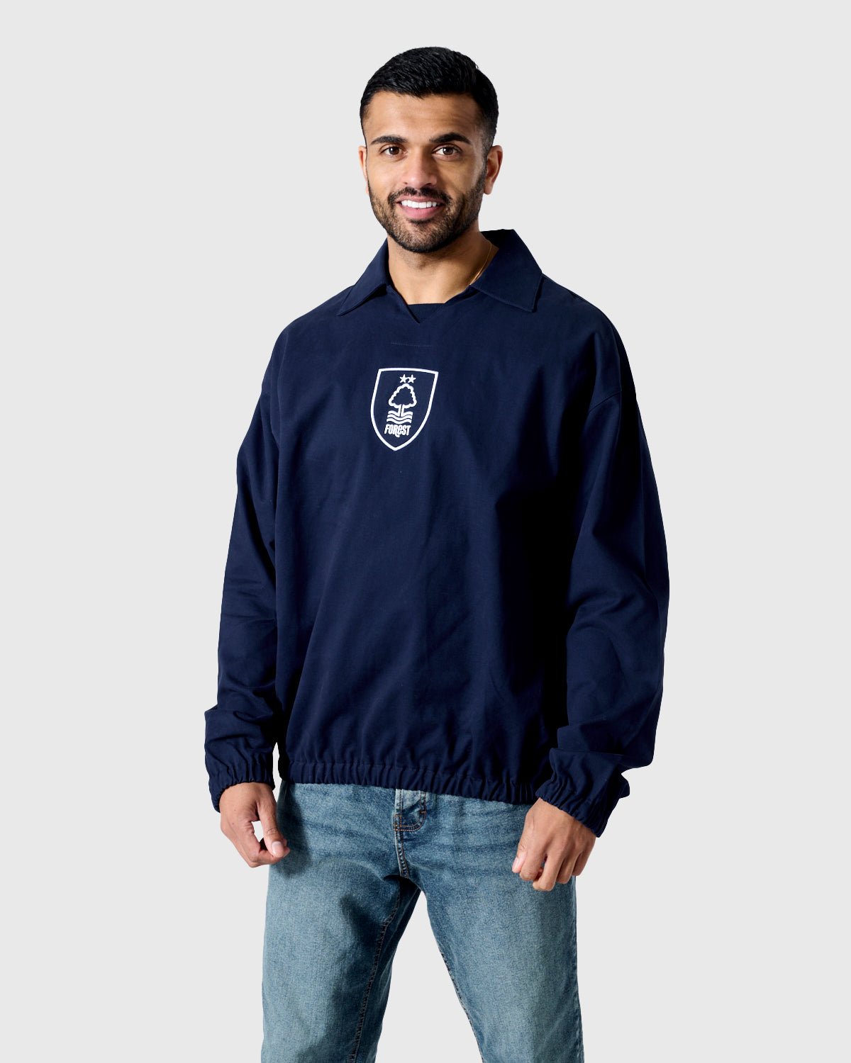 NFFC Navy Retro Shield Drill Top - Nottingham Forest FC