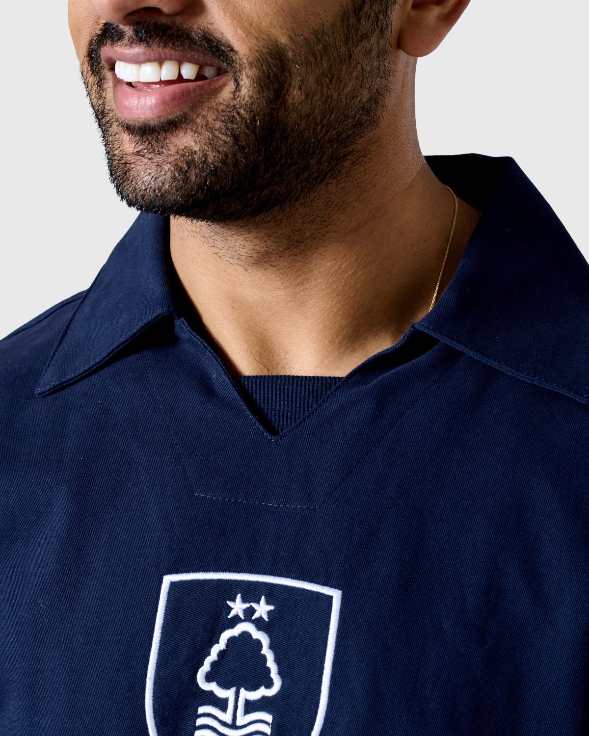 NFFC Navy Retro Shield Drill Top - Nottingham Forest FC