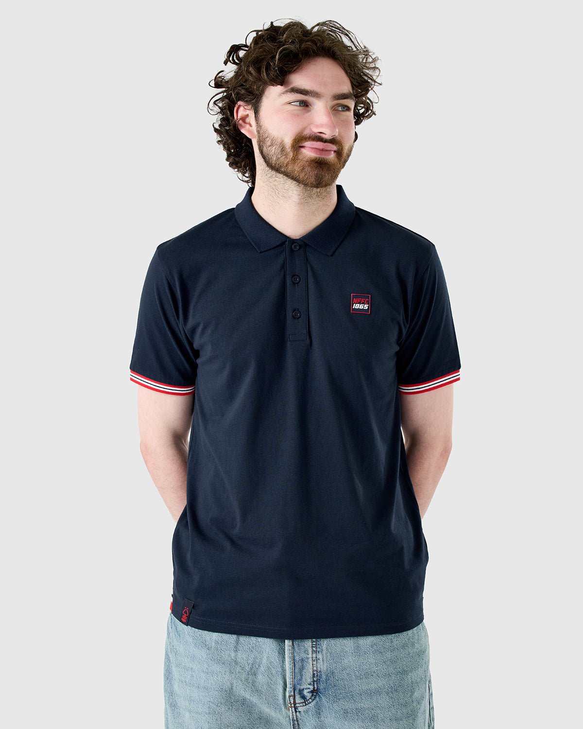 NFFC Navy Sports Casual Tipped Sleeve Polo - Nottingham Forest FC
