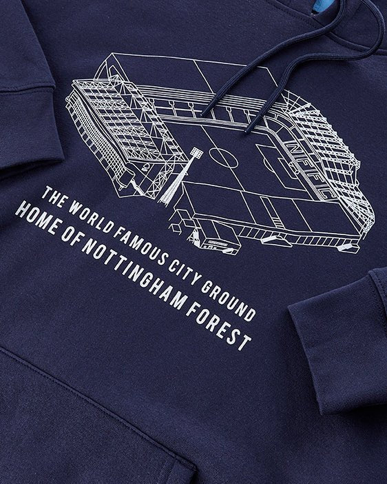 NFFC Navy Stadium Print Hoodie - Nottingham Forest FC