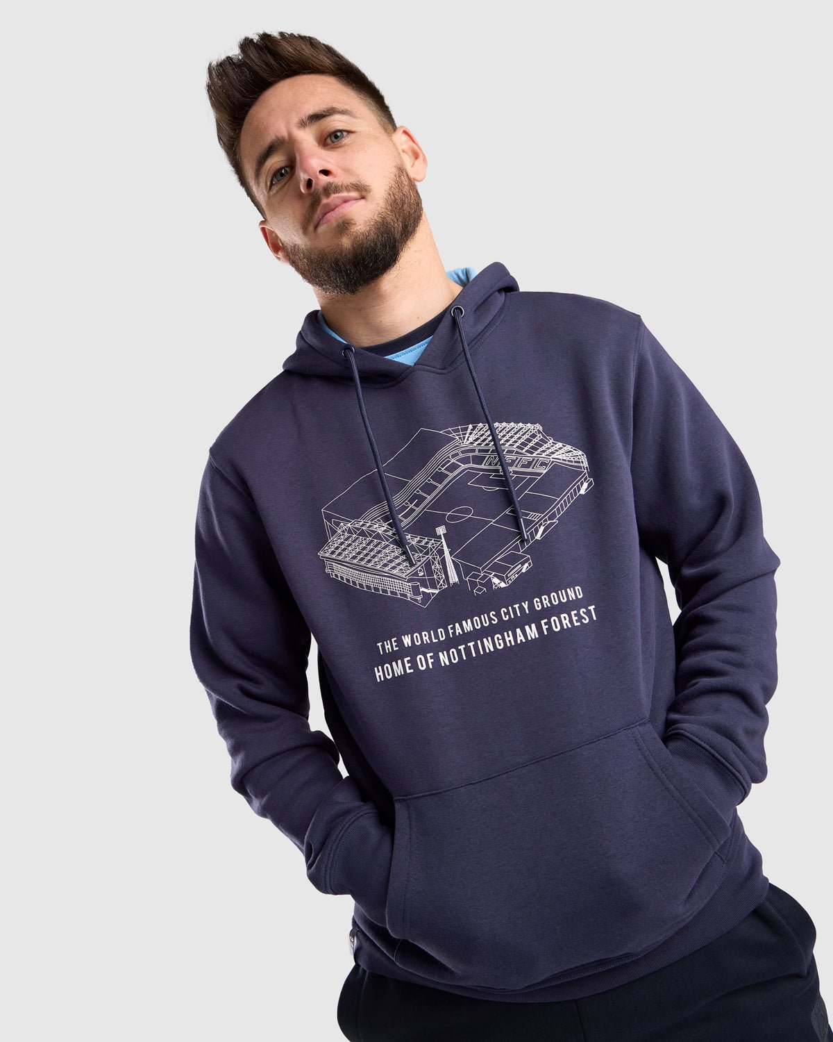 NFFC Navy Stadium Print Hoodie - Nottingham Forest FC