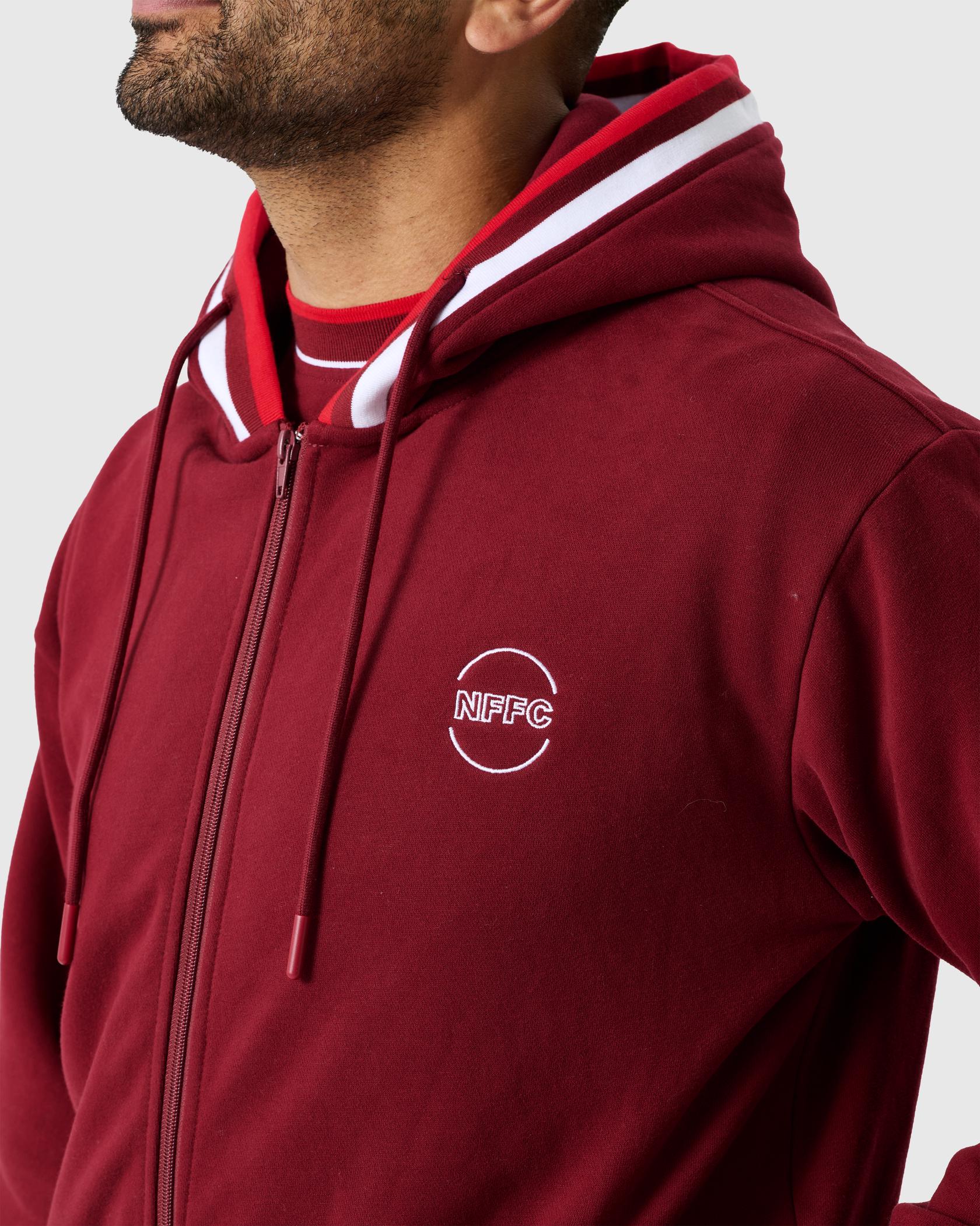 NFFC Old School Burgundy Full Zip Hoodie - Nottingham Forest FC