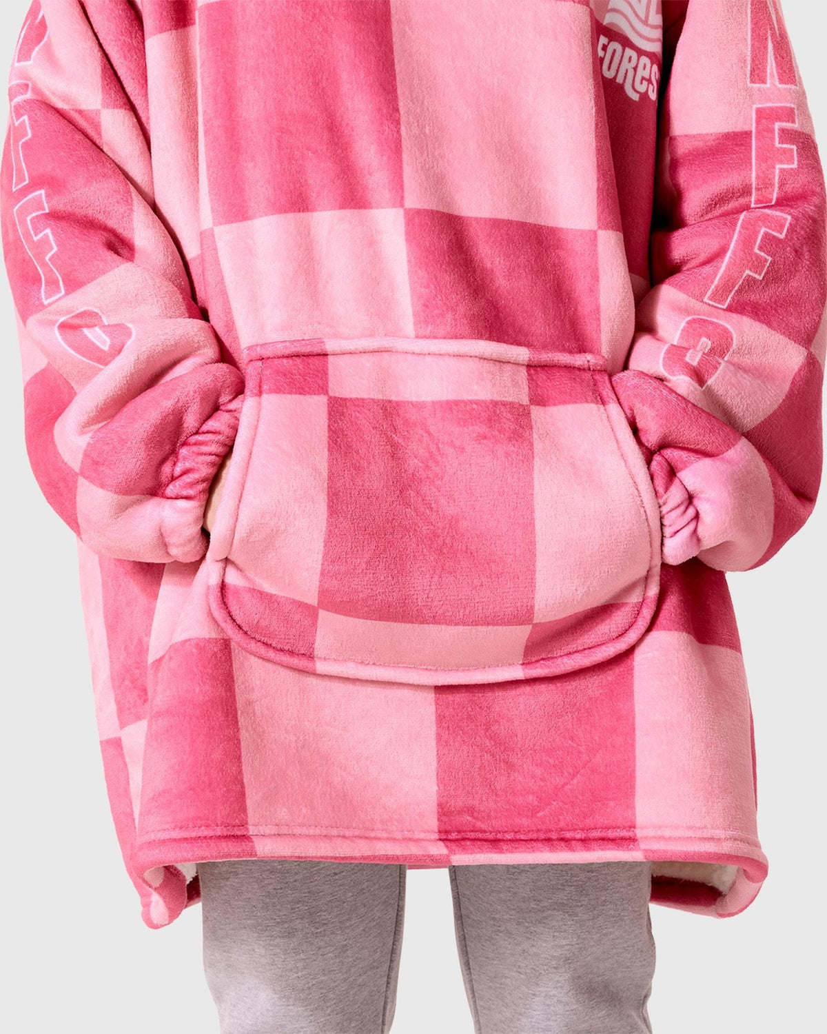 NFFC Pink Checkerboard Sherpa Hoodie - Nottingham Forest FC