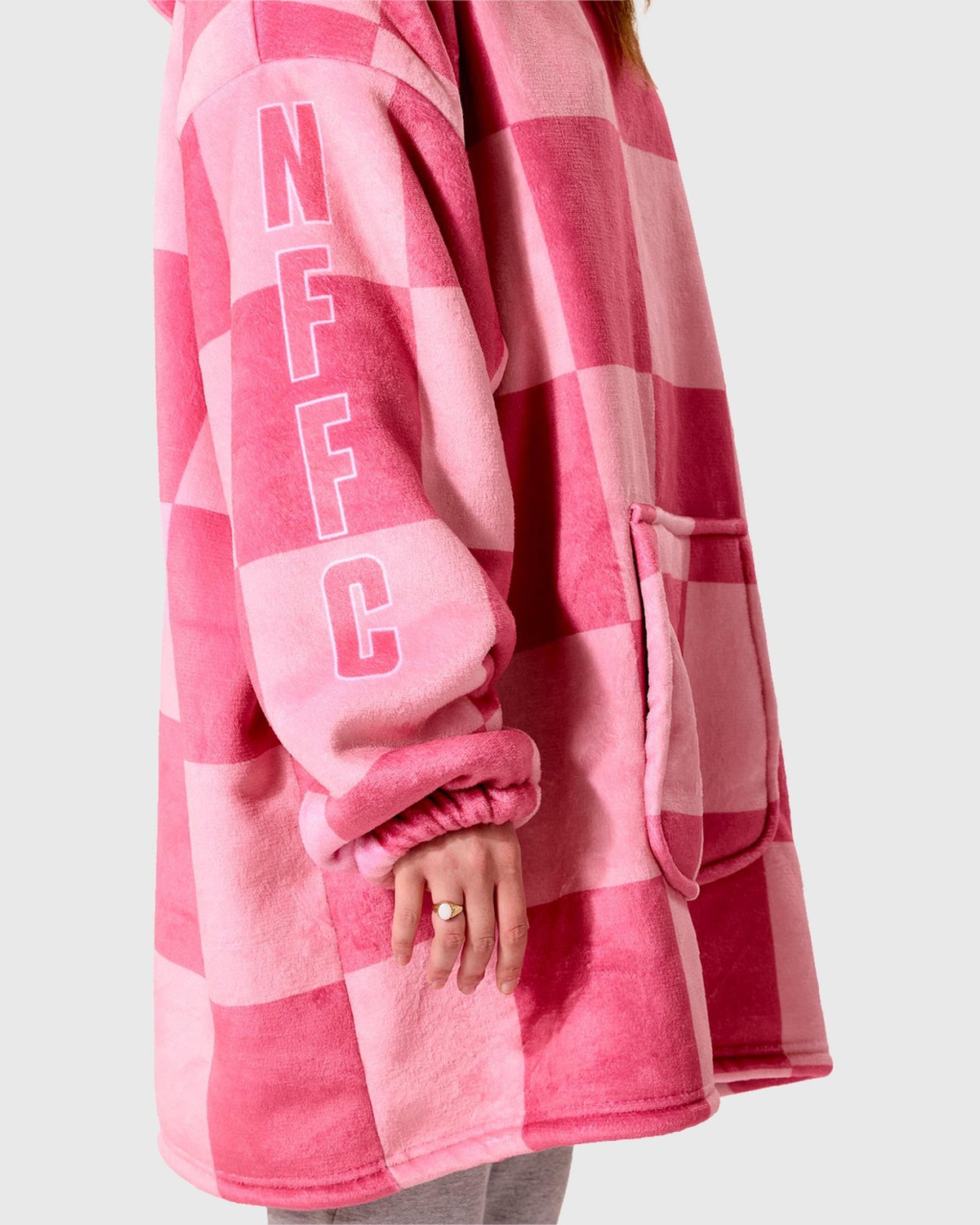 NFFC Pink Checkerboard Sherpa Hoodie - Nottingham Forest FC