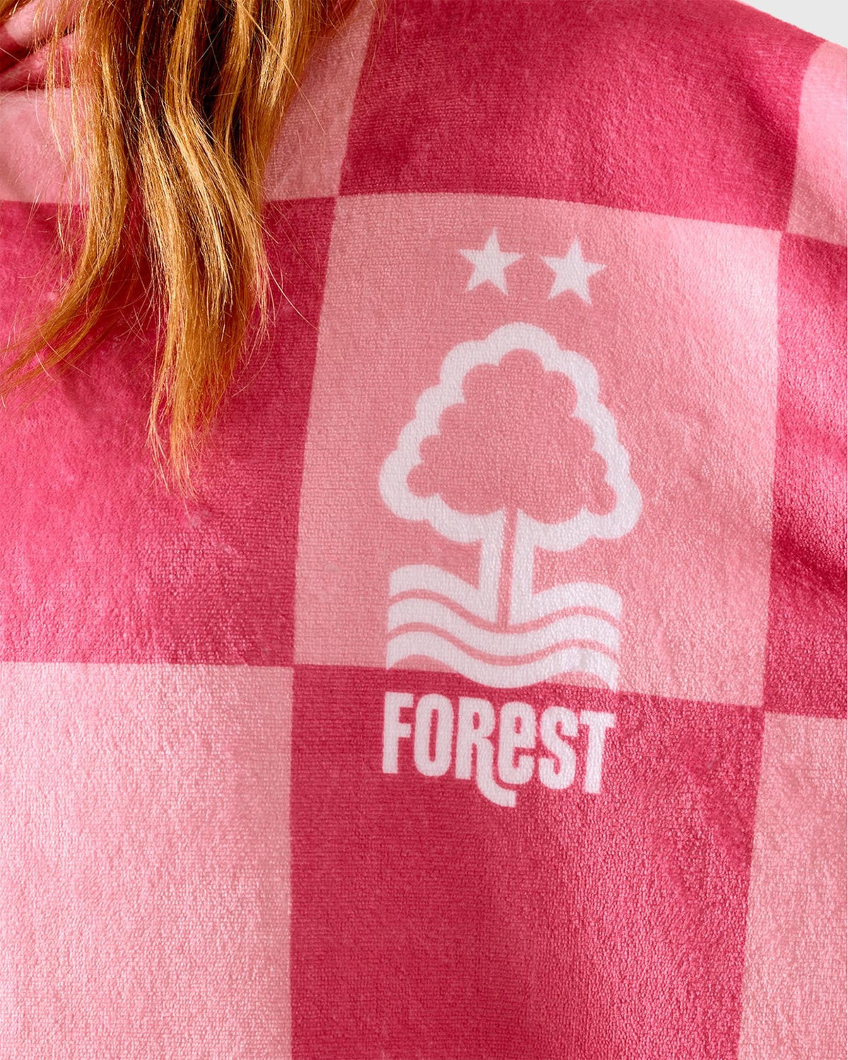 NFFC Pink Checkerboard Sherpa Hoodie - Nottingham Forest FC