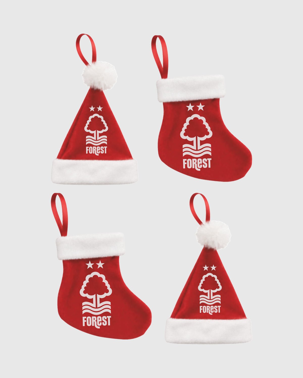 NFFC Red 4 Pack Hanging Decorations - Nottingham Forest FC