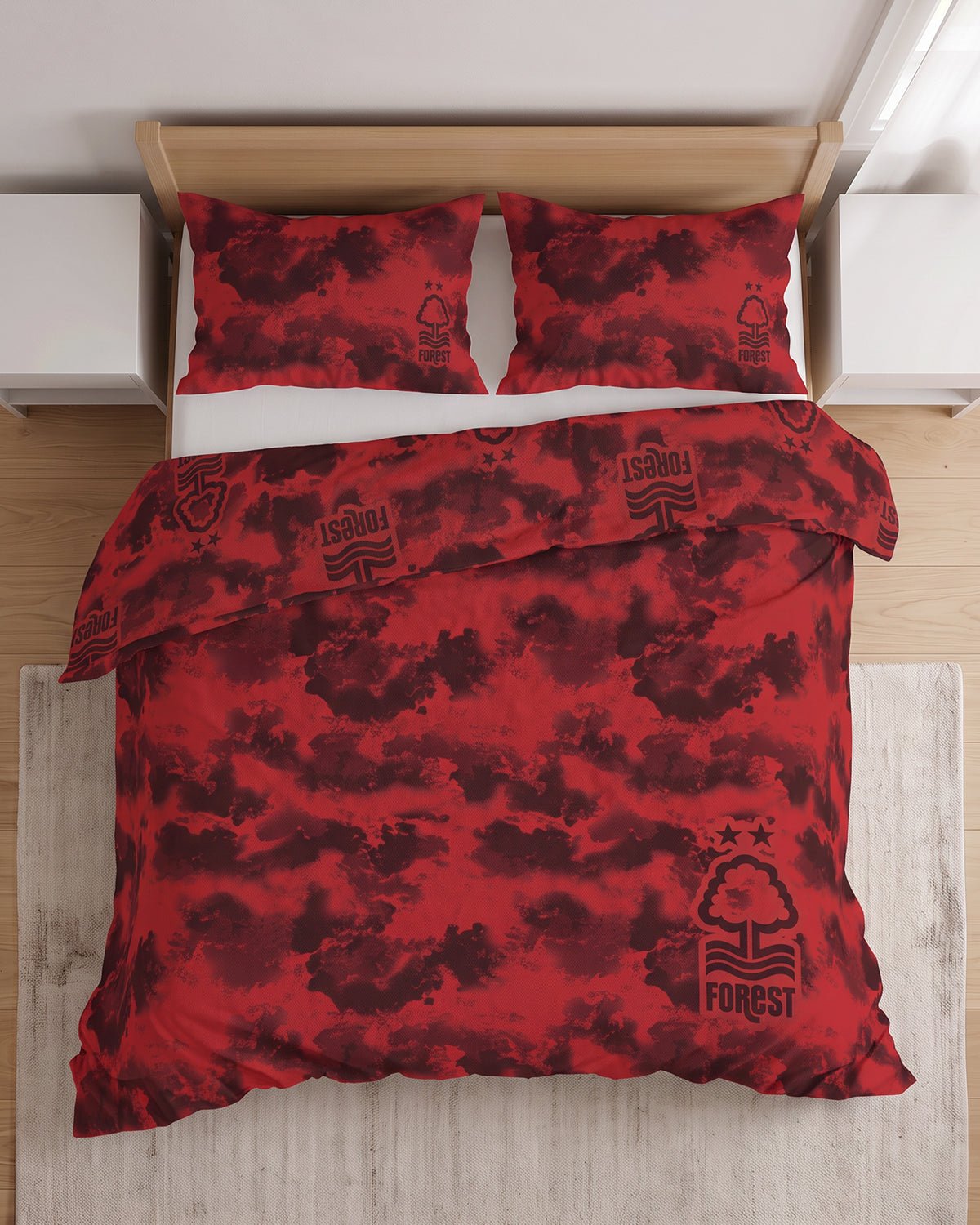 NFFC Red Camo Double Duvet Set - Nottingham Forest FC