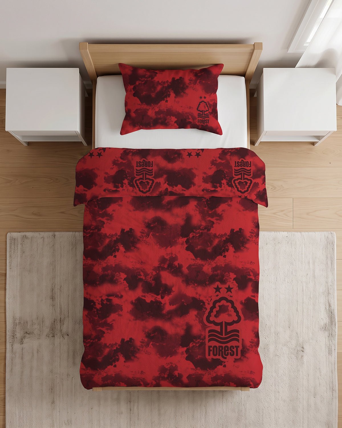 NFFC Red Camo Single Duvet Set - Nottingham Forest FC