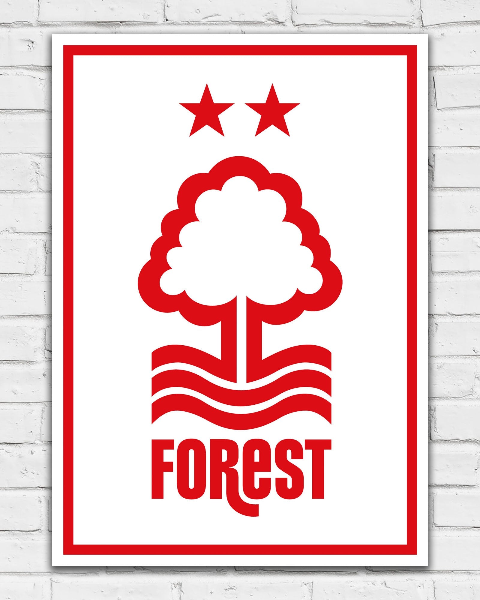 NFFC Red Crest White Background Print - Framed/Unframed - Nottingham Forest FC