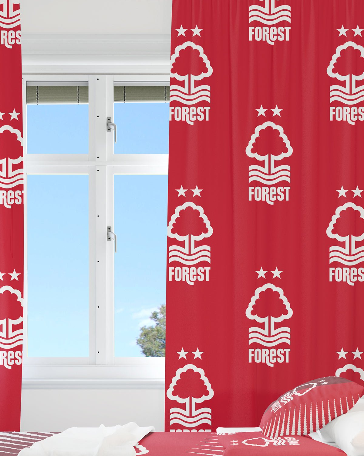NFFC Red Curtain Set - Nottingham Forest FC