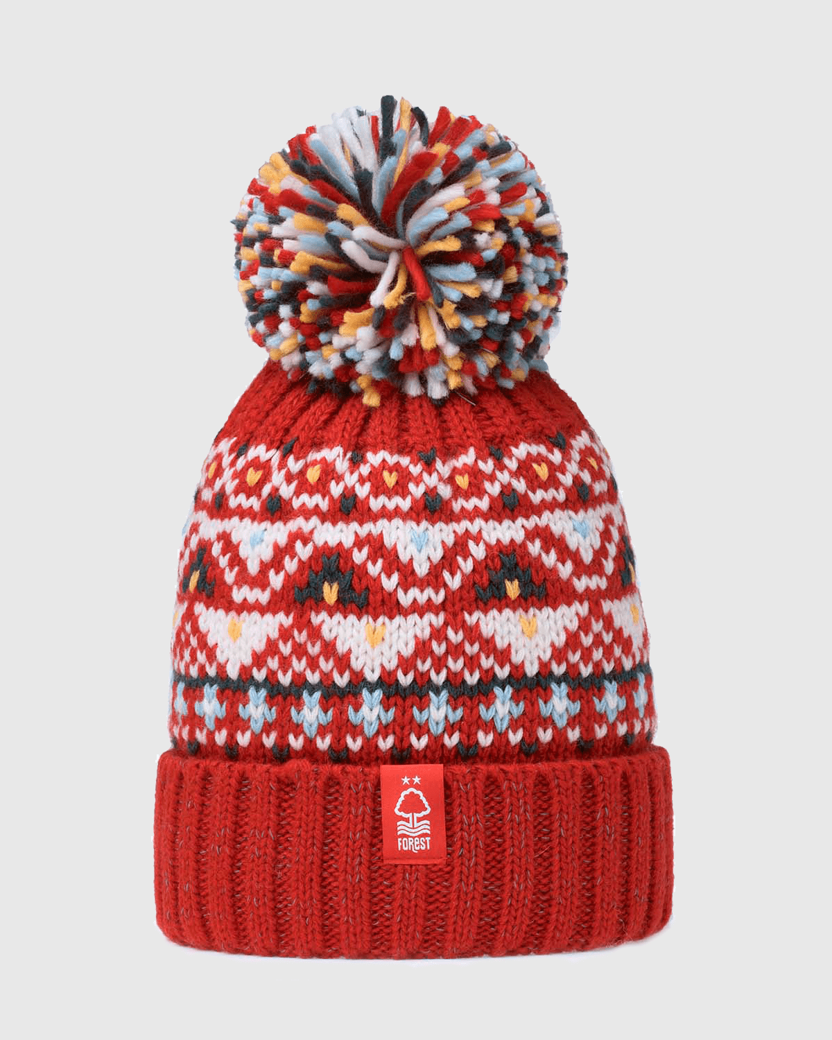 NFFC Red Fairisle Reflective Super Bobble - Nottingham Forest FC