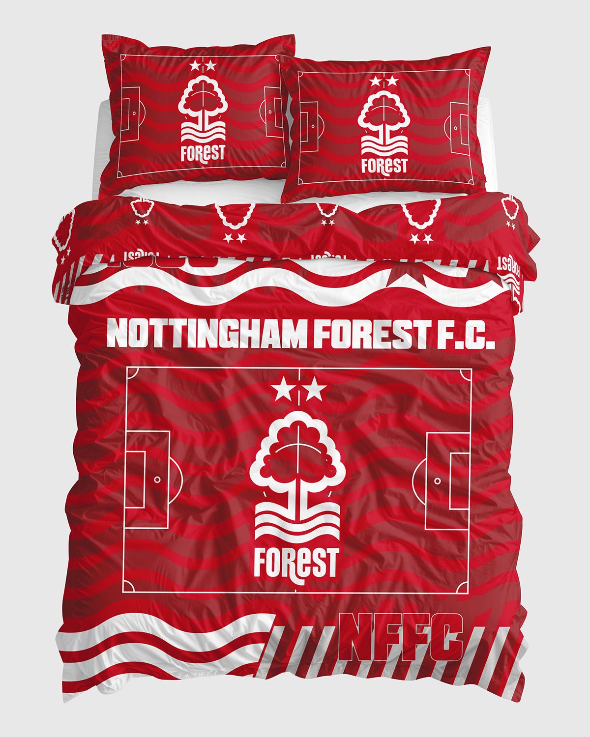 NFFC Red Field Print Duvet Set - Nottingham Forest FC