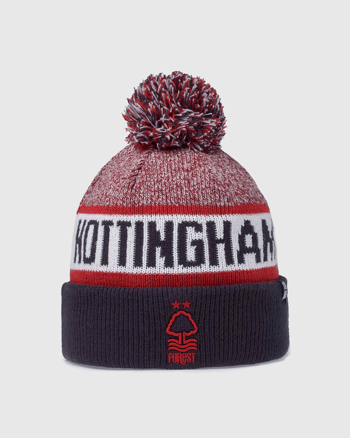NFFC Red Marl 1865 Cuff Knit Bobble Hat - Nottingham Forest FC
