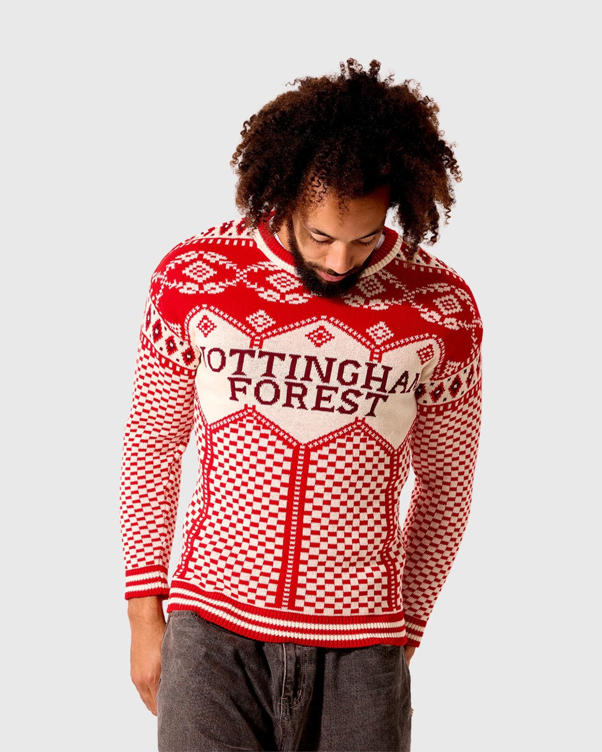 NFFC Red Nordic Retro Christmas Jumper - Nottingham Forest FC