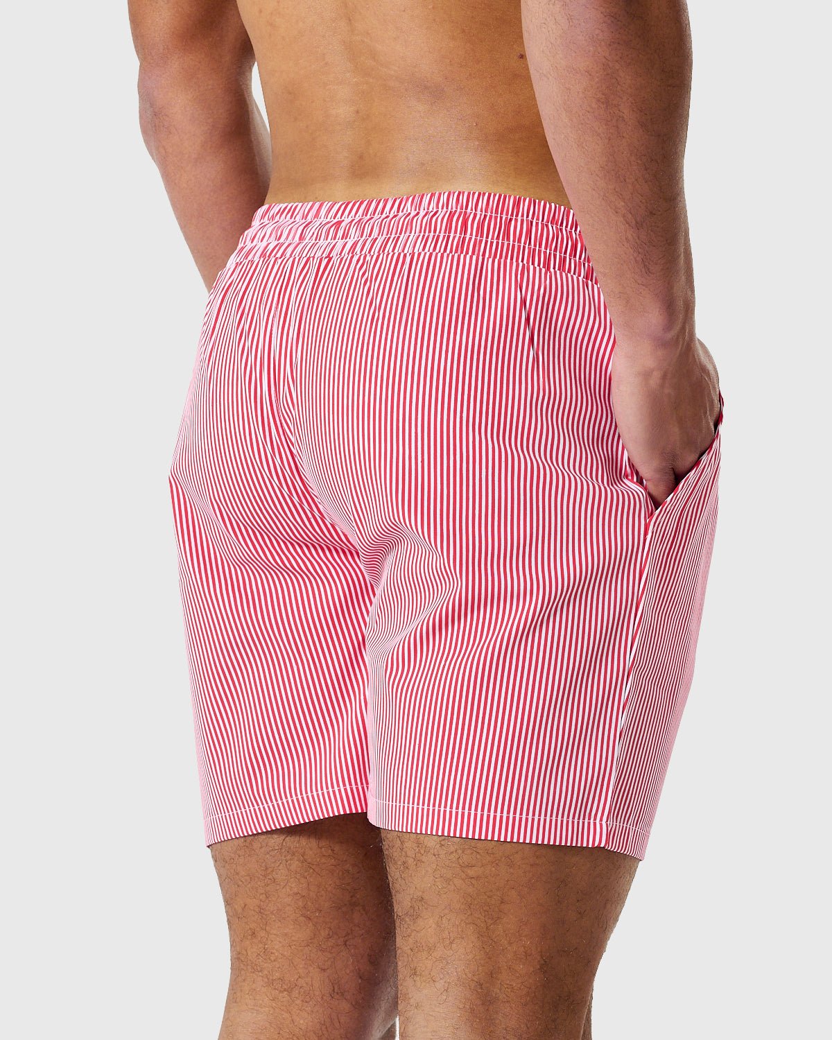 NFFC Red & White Striped Swim Shorts - Nottingham Forest FC