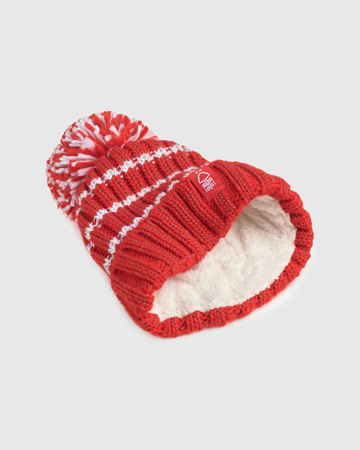 NFFC Red/White Striped SuperBobble Hat - Nottingham Forest FC